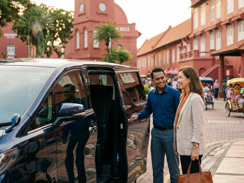 The red Dutch colonial buildings at Malacca's Stadthuys, the drop-off area for many Jonker Street hotels